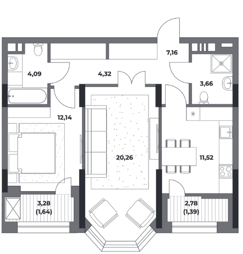 Планировка Клубный дом на Пушкина