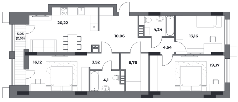 Планировка Клубный дом на Пушкина