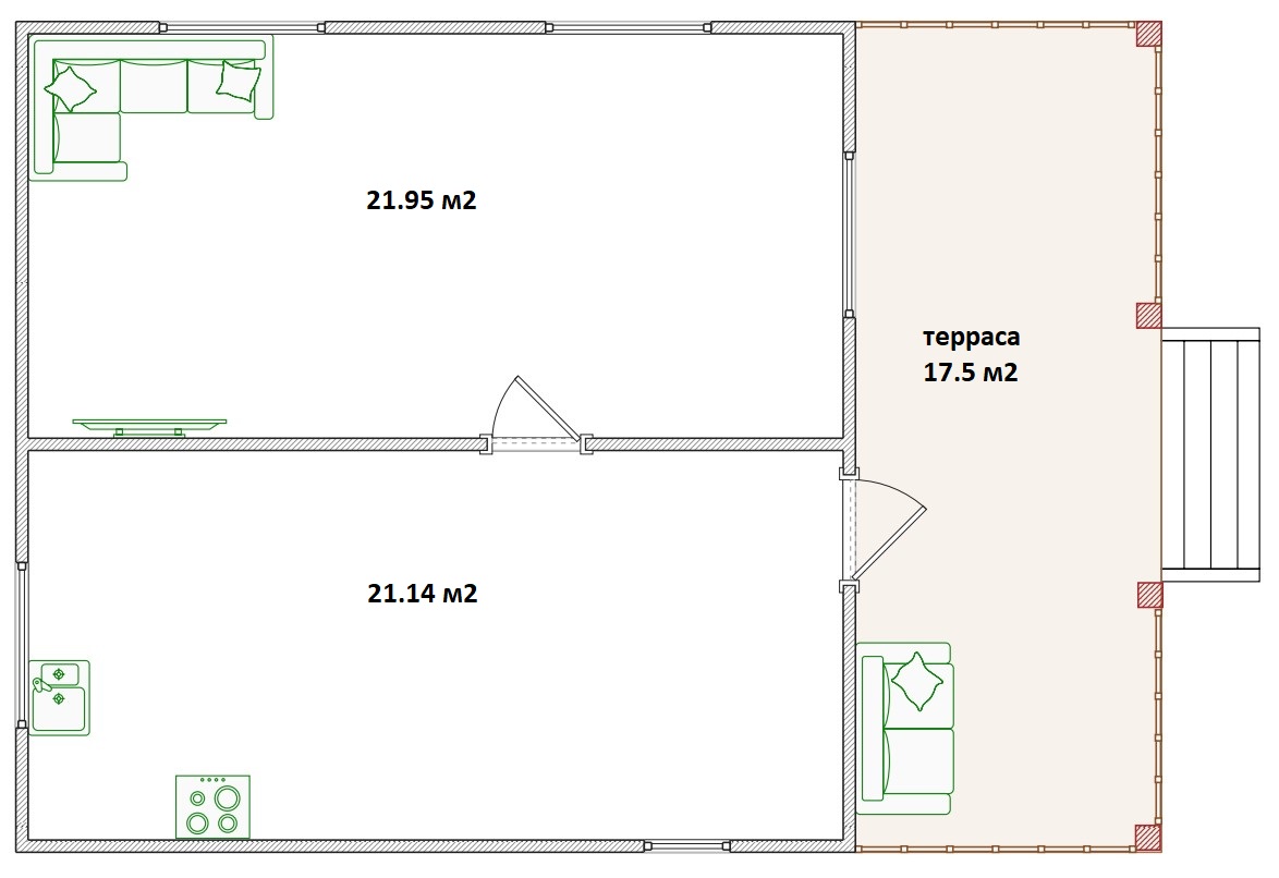 Планировка Дома из структурно-изолированных панелей