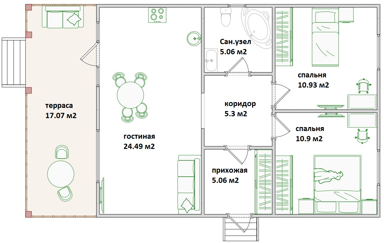 Планировка Дома из структурно-изолированных панелей