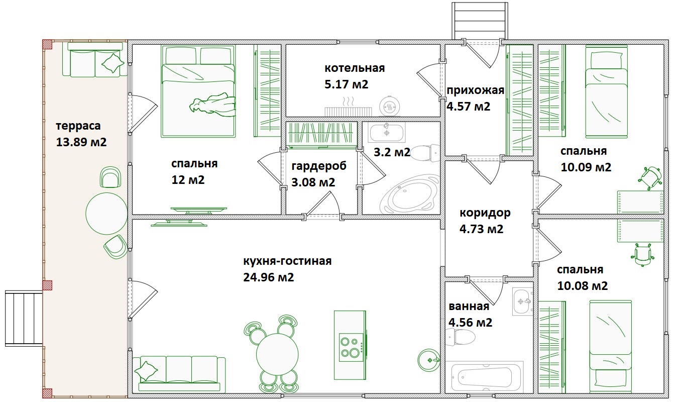 Планировка Дома из структурно-изолированных панелей