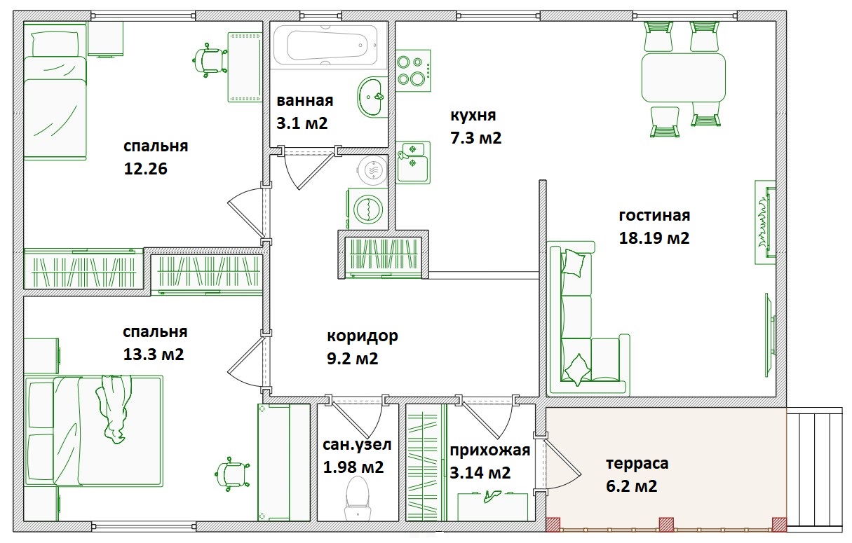 Планировка Каркасные дома