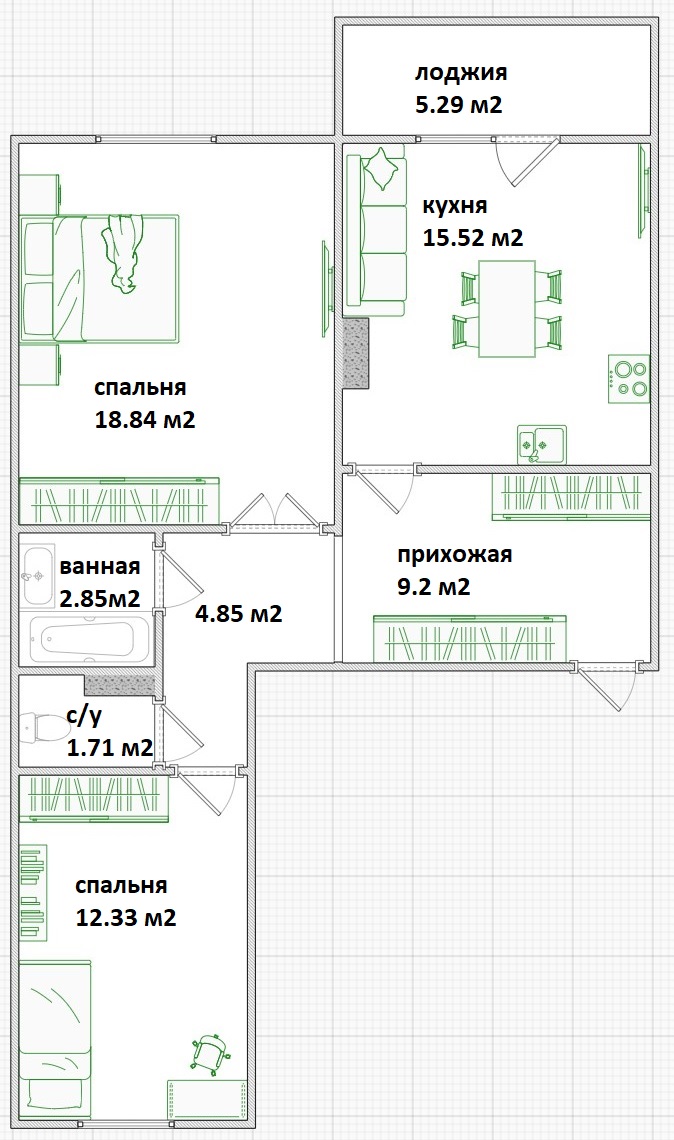 Планировка Дом на Трамвайной