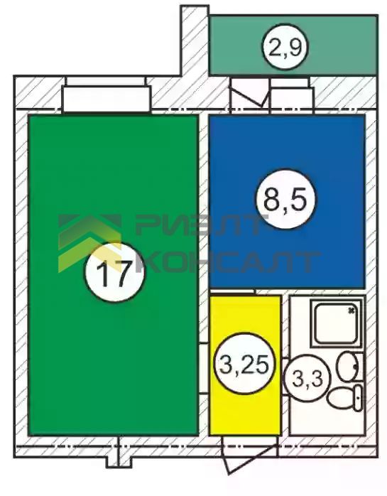 1-комн. квартира, Вторичка, 33м², 5/5 этаж миниатюра 5