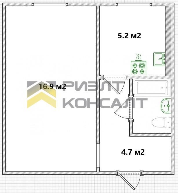1-комн. квартира, Вторичка, 30м², 9/9 этаж миниатюра 32