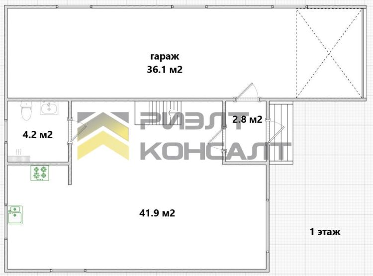 Дом, 95.50м², 7.50 соток, 2 этажа, 4 комн., стены: Газоблоки миниатюра 29