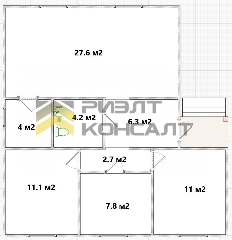Дом, 85м², 8 соток, 1 этаж, 4 комн., стены: Газоблоки миниатюра 25
