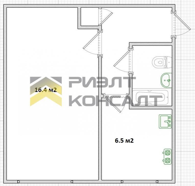 1-комн. квартира, Вторичка, 29.80м², 1/5 этаж миниатюра 22