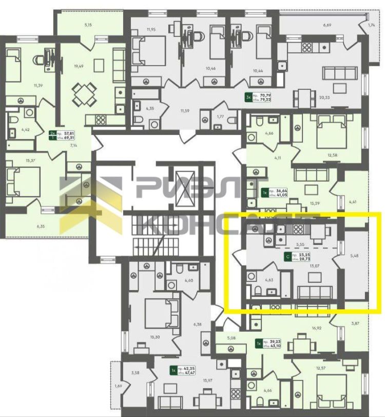 Студия, Новостройка, 28.73м², 4/7 этаж миниатюра 9