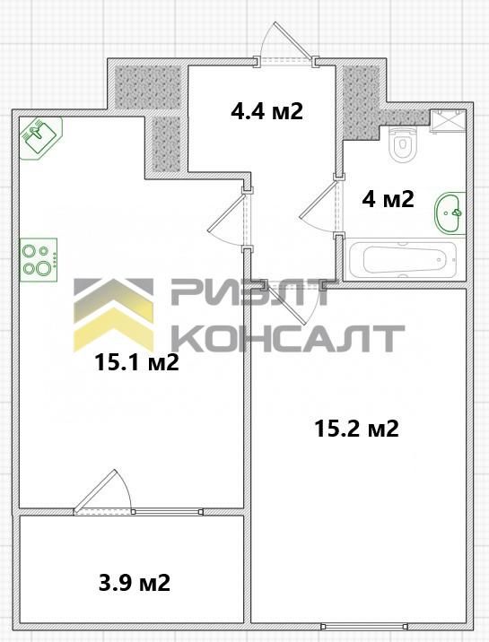 1-комн. квартира, Вторичка, 40м², 3/9 этаж миниатюра 15