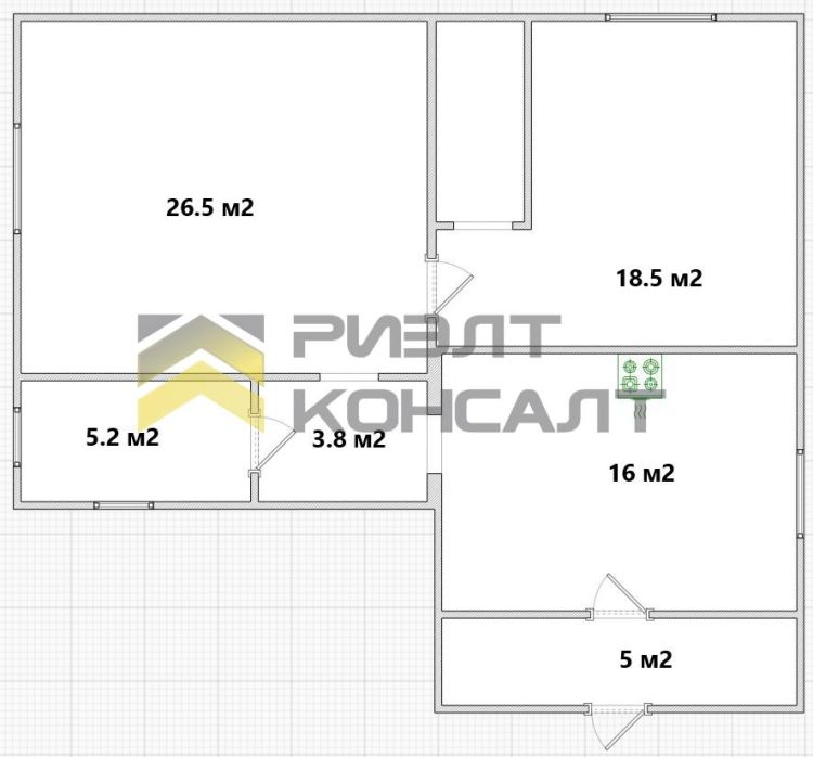 Дом, 84.30м², 5.81 соток, 1 этаж, 3 комн., стены: Кирпич миниатюра 2