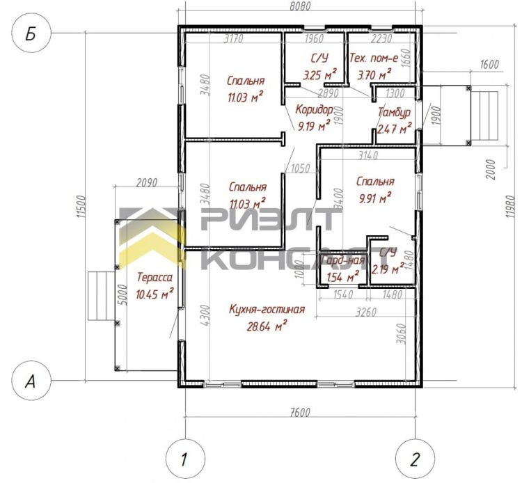 Дом, 105.50м², 5.58 соток, 1 этаж, 3 комн., стены: Брус миниатюра 12