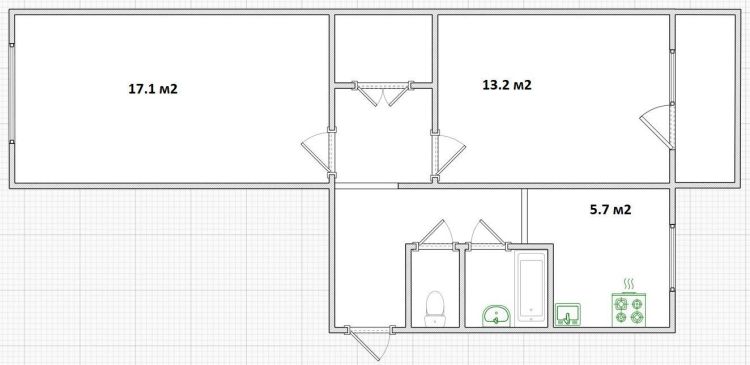2-комн. квартира, Вторичка, 47.80м², 3/5 этаж миниатюра 23