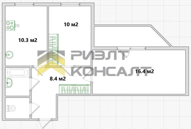 2-комн. квартира, Вторичка, 50.20м², 6/14 этаж миниатюра 7