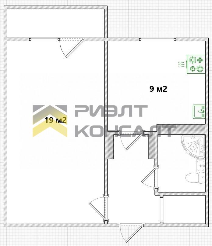 1-комн. квартира, Вторичка, 37.10м², 2/10 этаж миниатюра 5