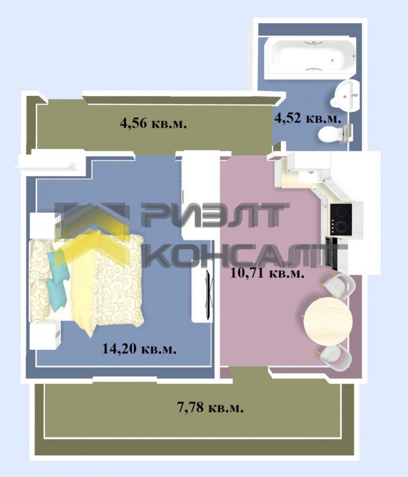 1-комн. квартира, Новостройка, 33м², 1/5 этаж миниатюра 16