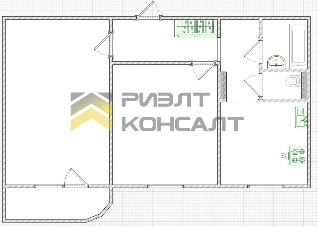 2-комн. квартира, Вторичка, 52.50м², 2/10 этаж миниатюра 29