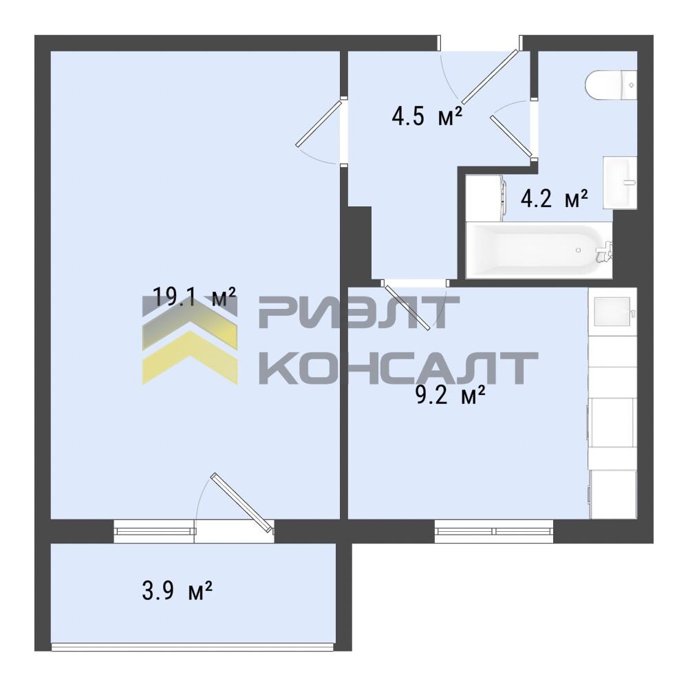 1-комн. квартира, Вторичка, 37м², 6/10 этаж миниатюра 5
