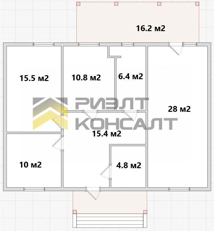 Коттедж, 111.70м², 6 соток, 1 этаж, 3 комн., стены: Газоблоки миниатюра 18