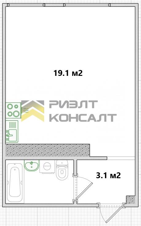 Студия, Вторичка, 26м², 7/9 этаж миниатюра 12