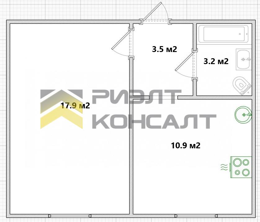 1-комн. квартира, Вторичка, 35.50м², 2/5 этаж миниатюра 11