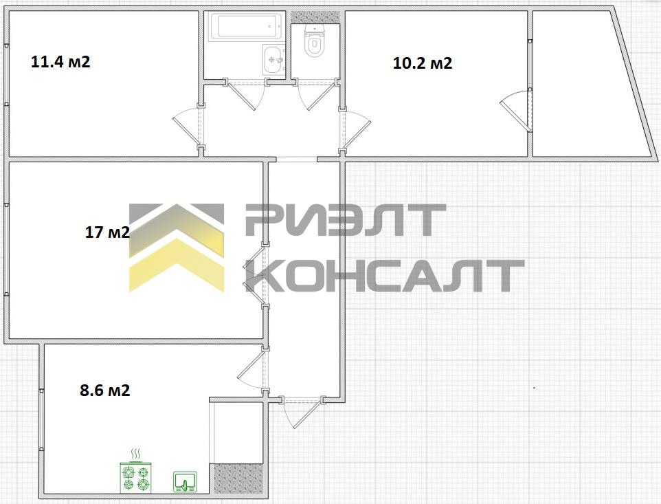 3-комн. квартира, Вторичка, 62.90м², 5/9 этаж миниатюра 23