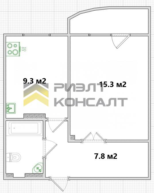 1-комн. квартира, Вторичка, 35.90м², 2/10 этаж миниатюра 20