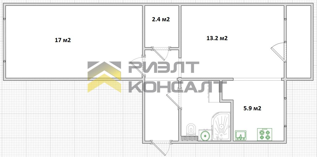 2-комн. квартира, Вторичка, 48м², 3/5 этаж миниатюра 11