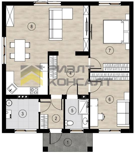 Дом, 90м², 7 соток, 1 этаж, 2 комн., стены: Газоблоки миниатюра 8