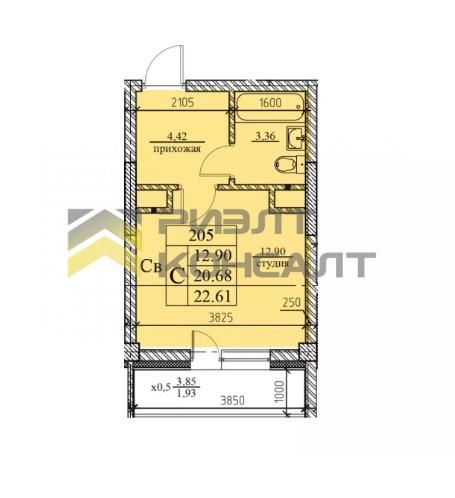 Студия, Вторичка, 22.10м², 7/8 этаж миниатюра 9