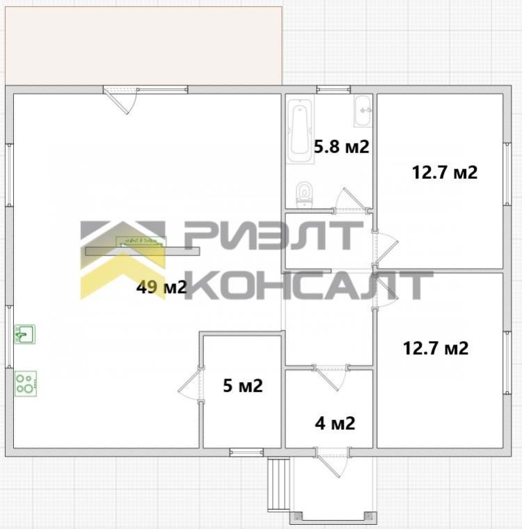 Дом, 97м², 7 соток, 1 этаж, 2 комн., стены: Кирпич миниатюра 36