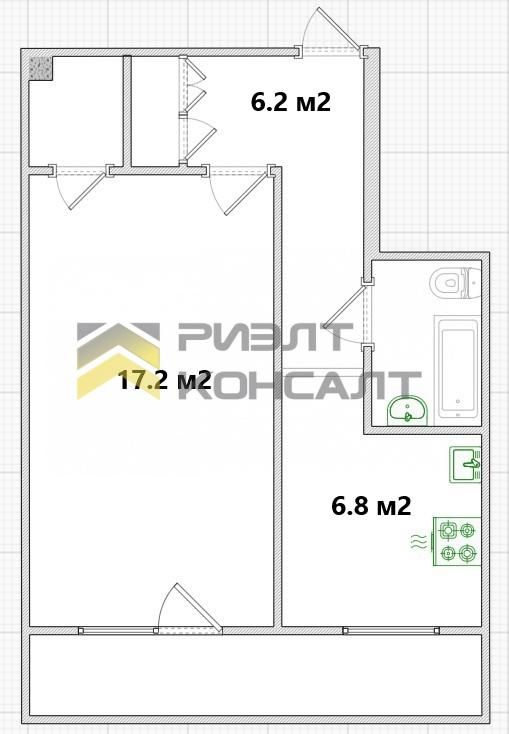 1-комн. квартира, Вторичка, 34м², 4/9 этаж миниатюра 12