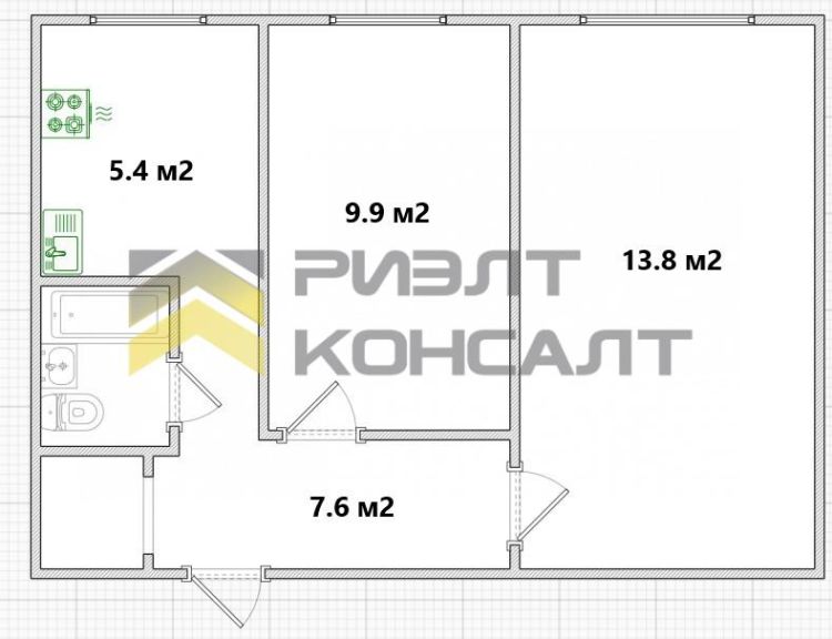 2-комн. квартира, Вторичка, 42м², 9/9 этаж миниатюра 18