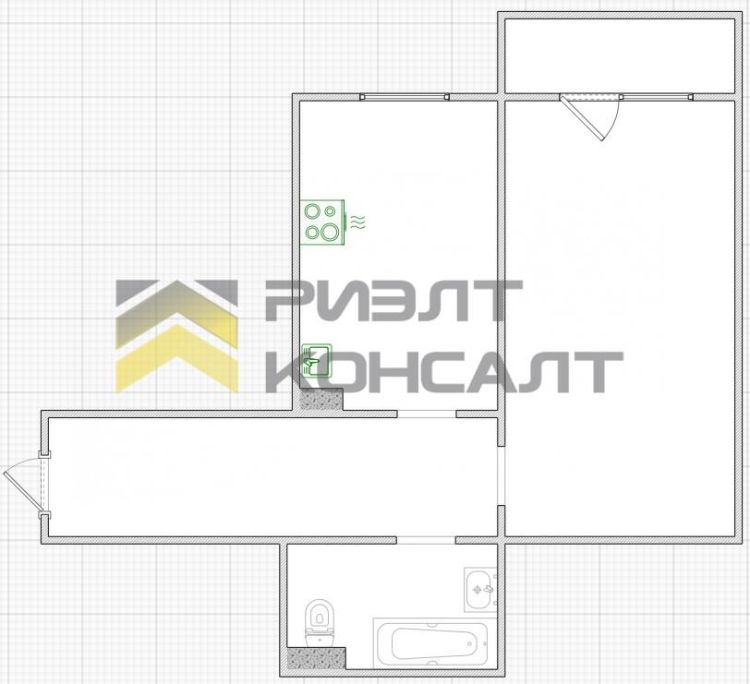 1-комн. квартира, Вторичка, 44м², 6/10 этаж миниатюра 10