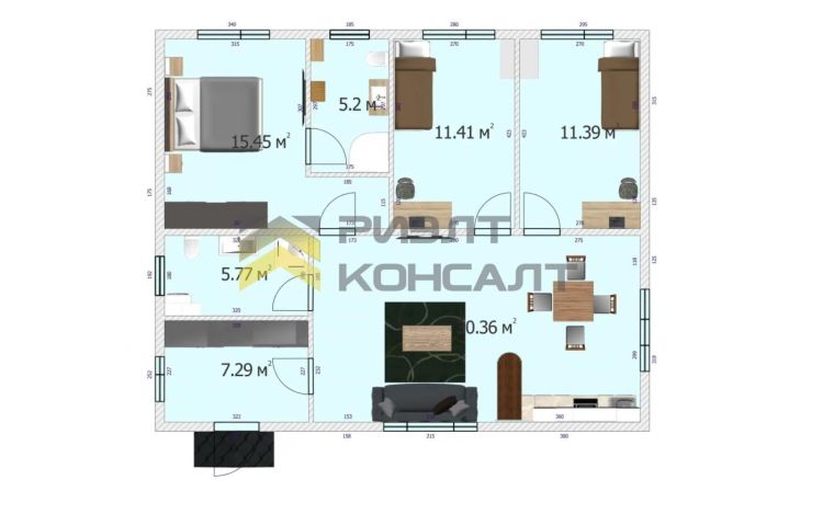 Коттедж, 82м², 6.40 соток, 1 этаж, 4 комн., стены: Газоблоки миниатюра 11