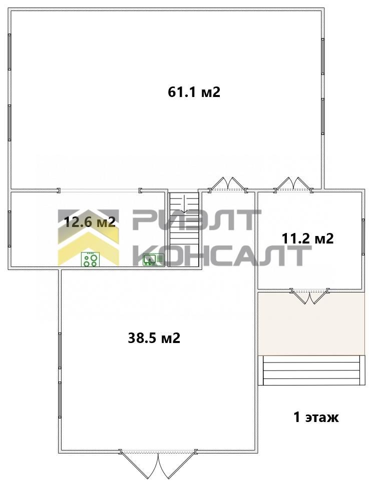 Дом, 418.70м², 8.80 соток, 3 этажа, 6 комн., стены: Кирпич миниатюра 38