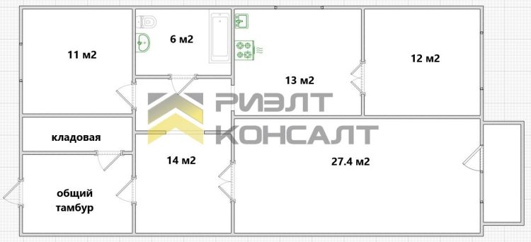 3-комн. квартира, Вторичка, 80м², 4/5 этаж миниатюра 27