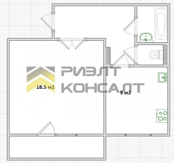 1-комн. квартира, Вторичка, 38.40м², 8/12 этаж миниатюра 15