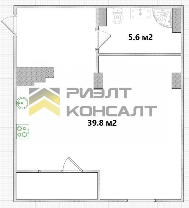 1-комн. квартира, Вторичка, 45.80м², 5/19 этаж миниатюра 38