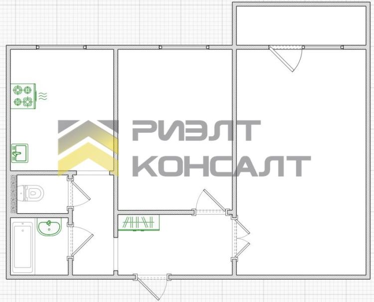 2-комн. квартира, Вторичка, 49.60м², 4/5 этаж миниатюра 24