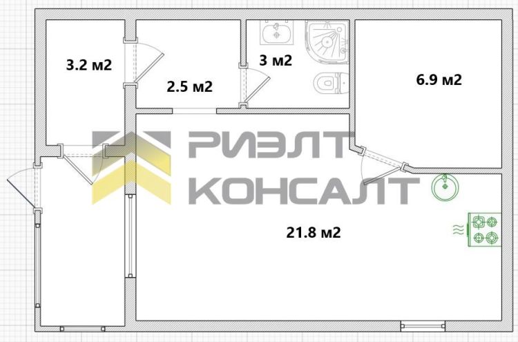 Дом, 42м², 4 соток, 1 этаж, 2 комн., стены: Кирпич миниатюра 31