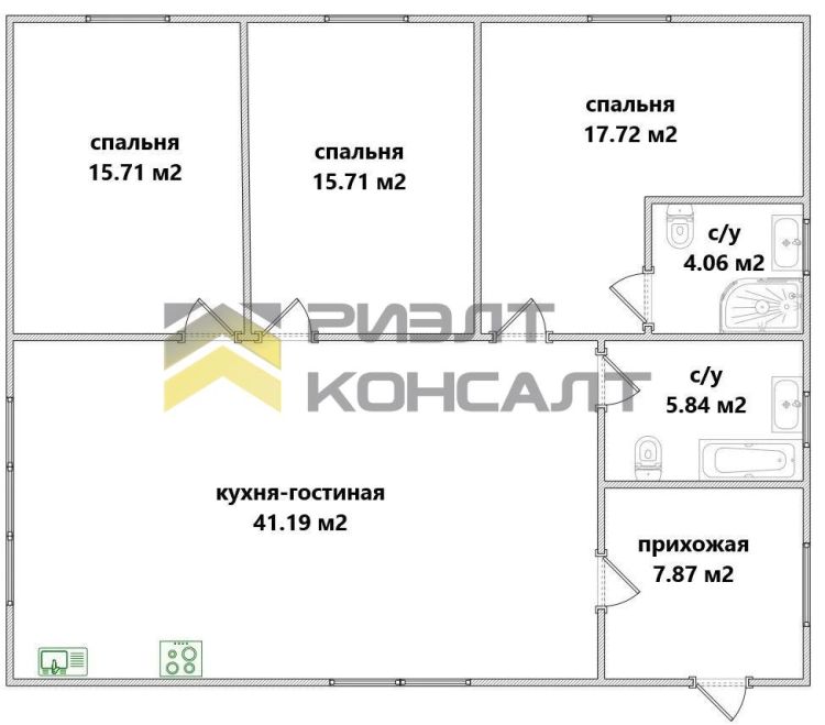 Дом, 106м², 7 соток, 1 этаж, 3 комн., стены: Газоблоки миниатюра 9