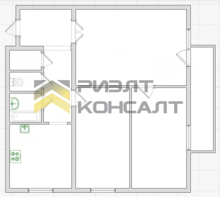 3-комн. квартира, Вторичка, 62.90м², 4/9 этаж миниатюра 32