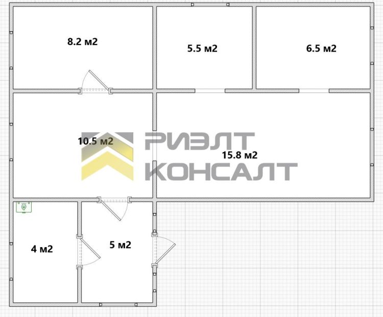 Дом, 50.50м², 27 соток, 1 этаж, 4 комн., стены: Брус миниатюра 23