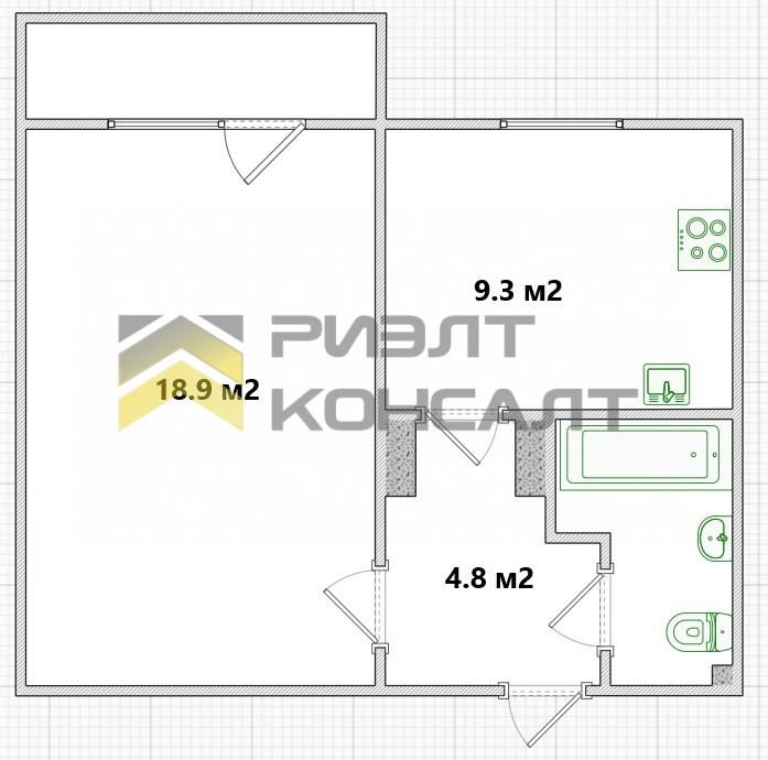 1-комн. квартира, Вторичка, 37м², 9/10 этаж миниатюра 21
