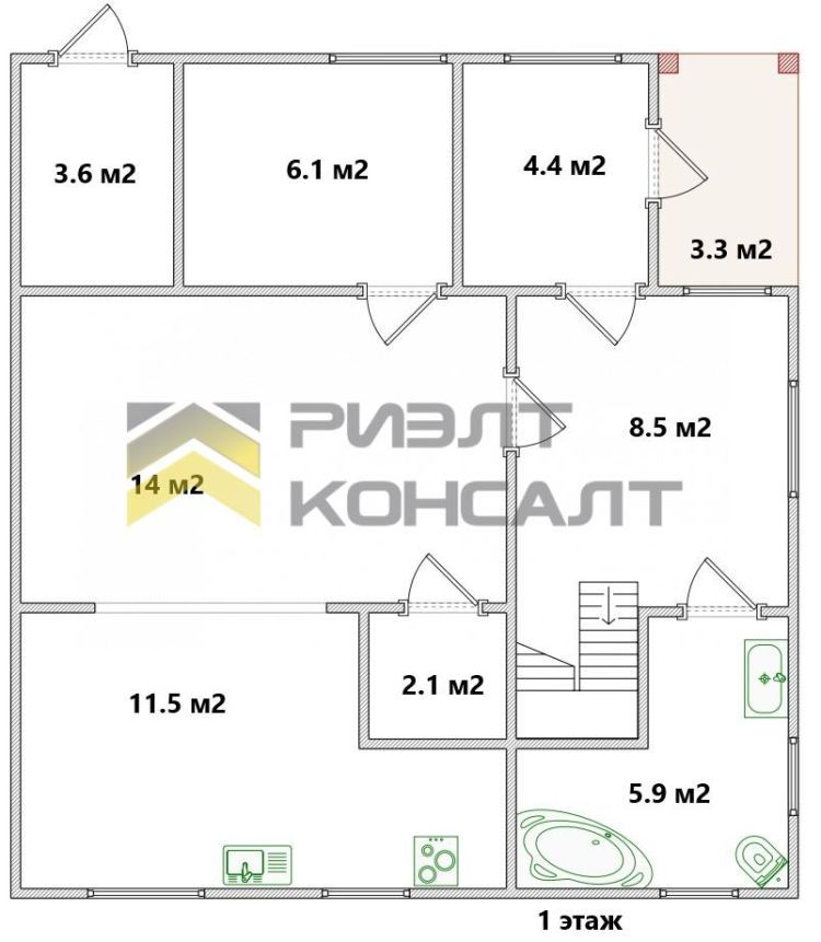 Дом, 137м², 2.40 соток, 2 этажа, 5 комн., стены: Экспериментальные материалы миниатюра 39