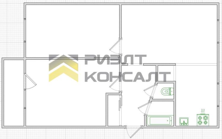 3-комн. квартира, Вторичка, 60м², 2/5 этаж миниатюра 14
